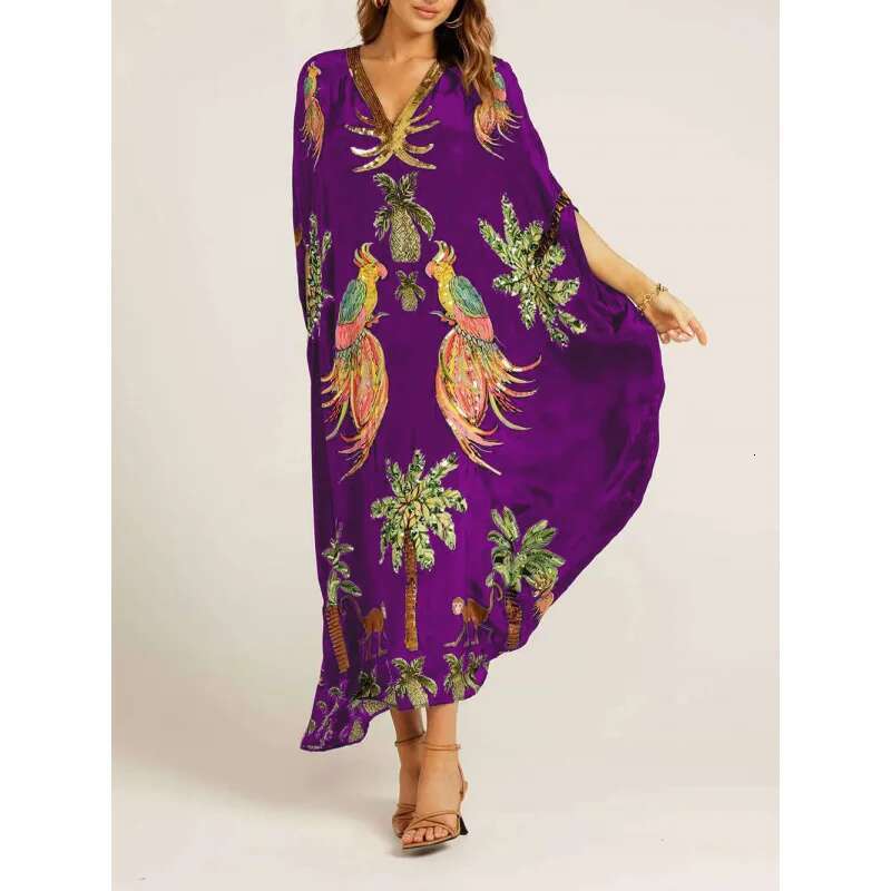 Dongdumaoyi Women S New Spring Collection V Loose Fit Fashion Printed Dress V