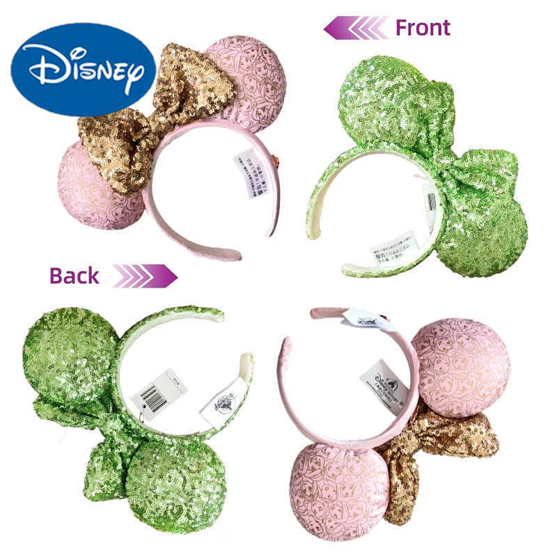 Disney Mickey Mouse Headband Princess Glitter Bow Ears COSTUME Headband Cosplay Plush Adult/Children Gift X250425