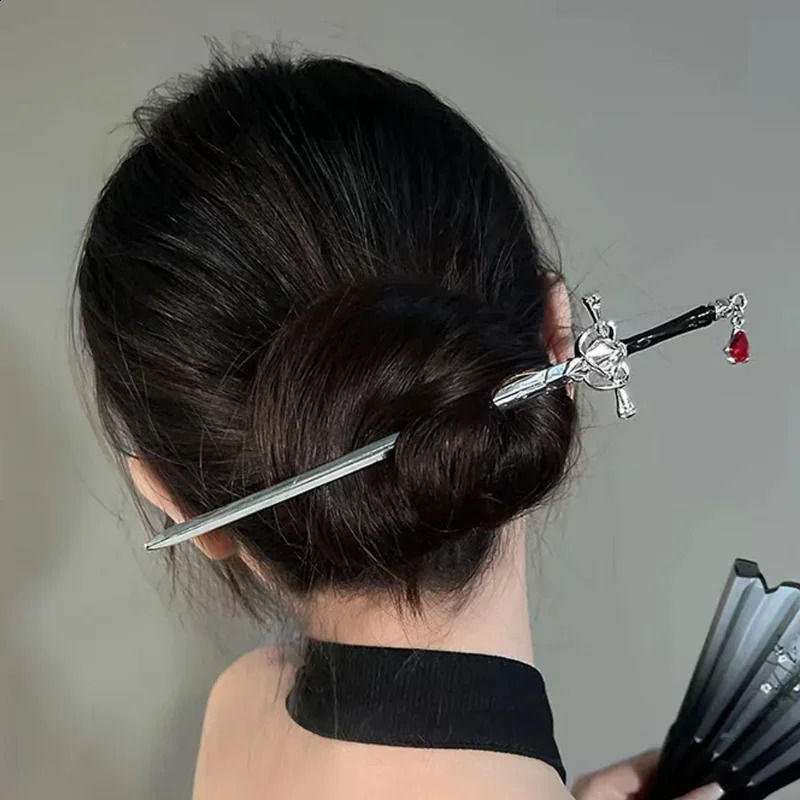 Classic Chinese style sword hair clip retro headwear tail jewelry 250417