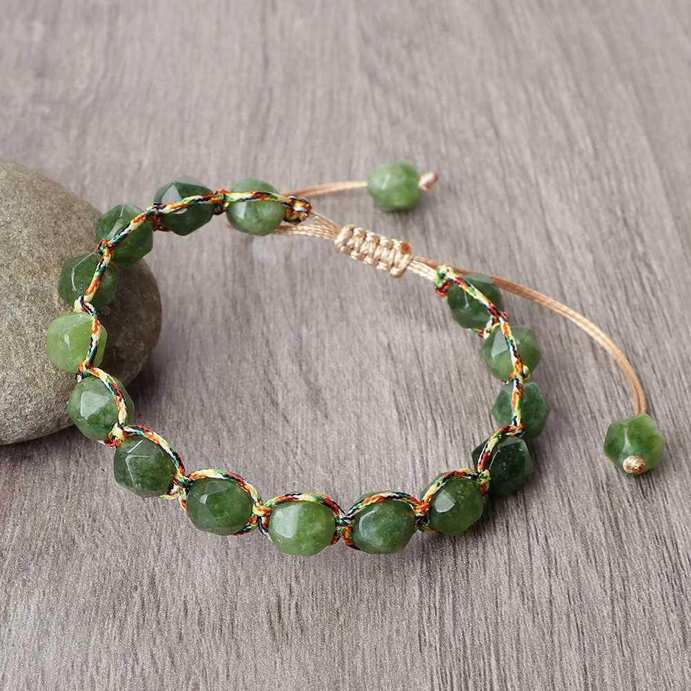 Bohemian Bracelets 8mm Tiger Eye Stone Agates Beads Cut Surface Bangle Handmade Adjustable Weave Bracelet Women Men Yoga Jewelry J251125