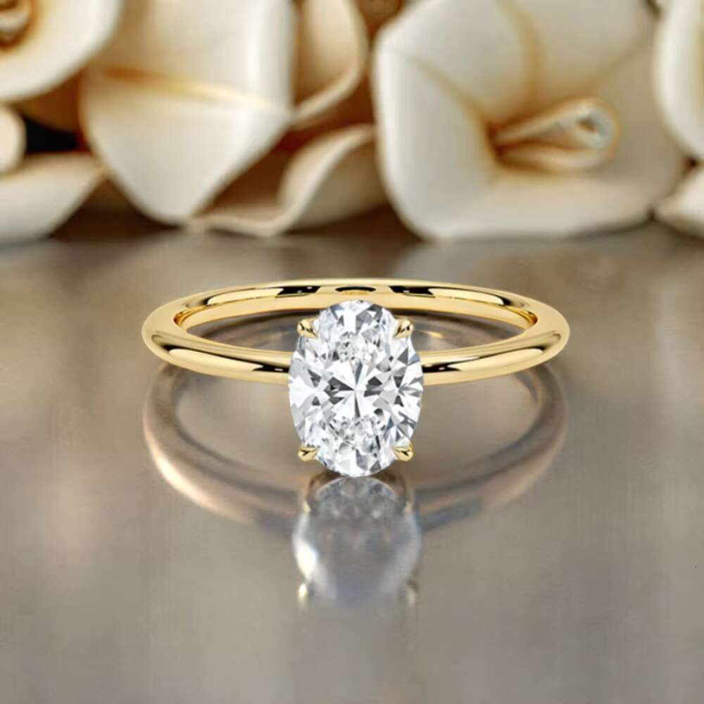 Customize Fashion Jewelry Moissanite Diamond Wedding Rings 18K Plating Gold Sterling Silver Casual Rings for Ladies Jewellery