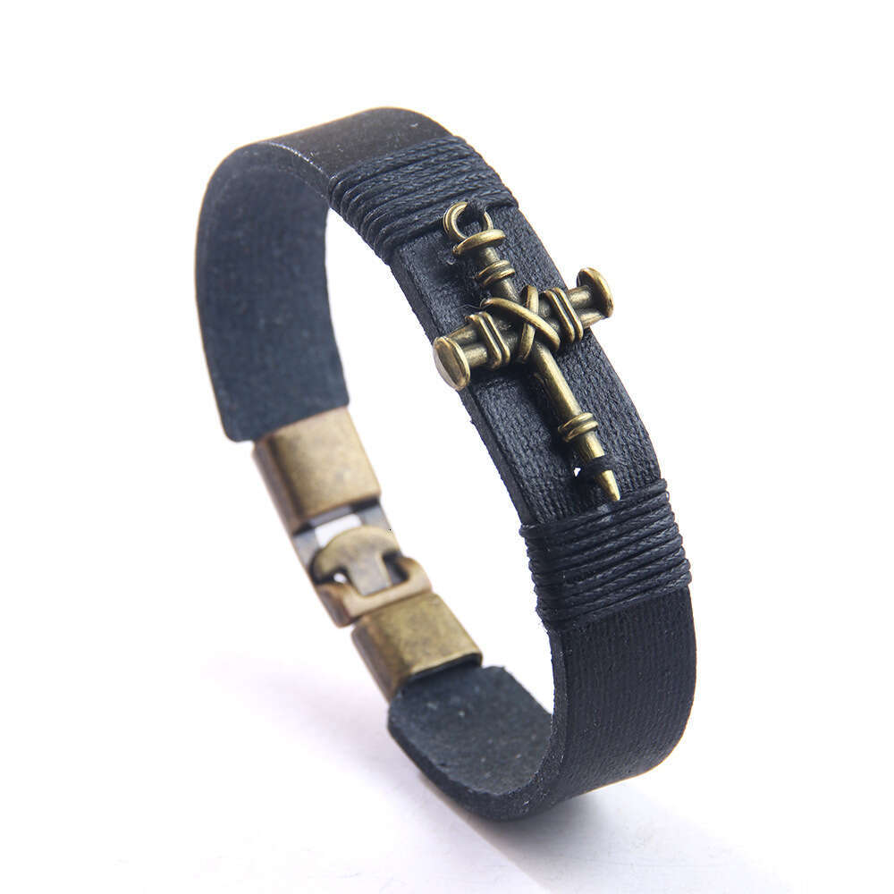 Bracelet, niche, high-end, fashionable, Celtic amulet, woven bracelet, real cowhide bracelet