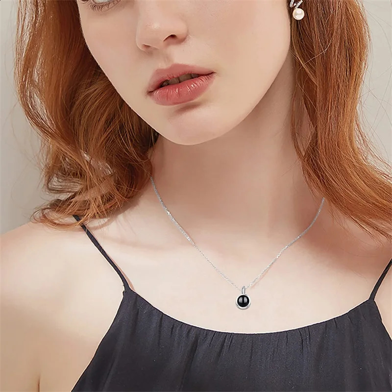 Custom Po Necklace Projection Necklace with Picture I Love You 100 Languages Personalized Necklace Jewelry Gifts for Women 250425