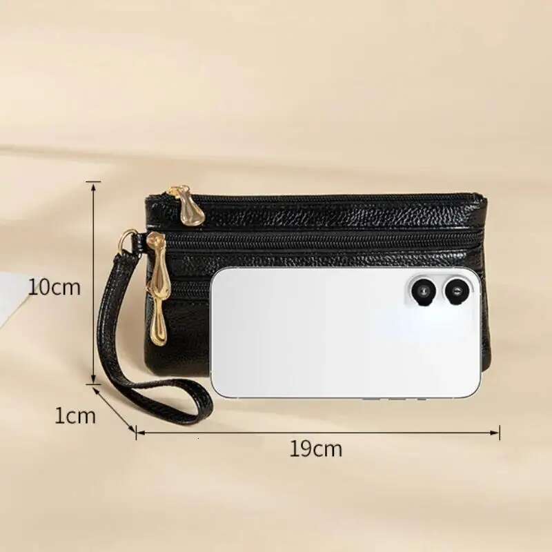 Three Zippers New Ladies Long Money Card Pouch PU Leather Fashion Clutch Coin Key Wallet Purse Large Capacity