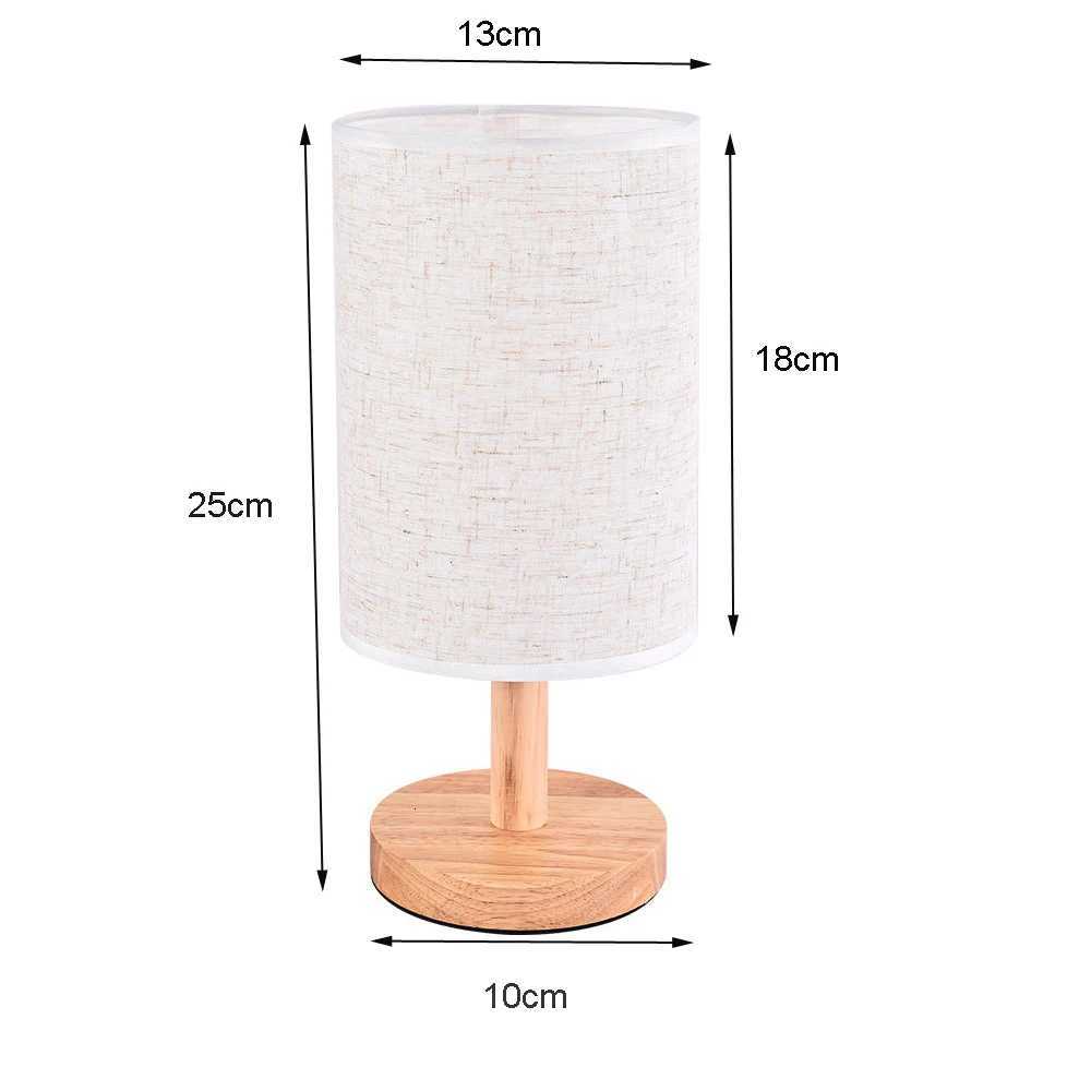 Small USB Table Lamp for Bedroom Bedside Lamps for Nightstand with Round Fabric Shade Desk Reading Lamp for Kids RoomM251125
