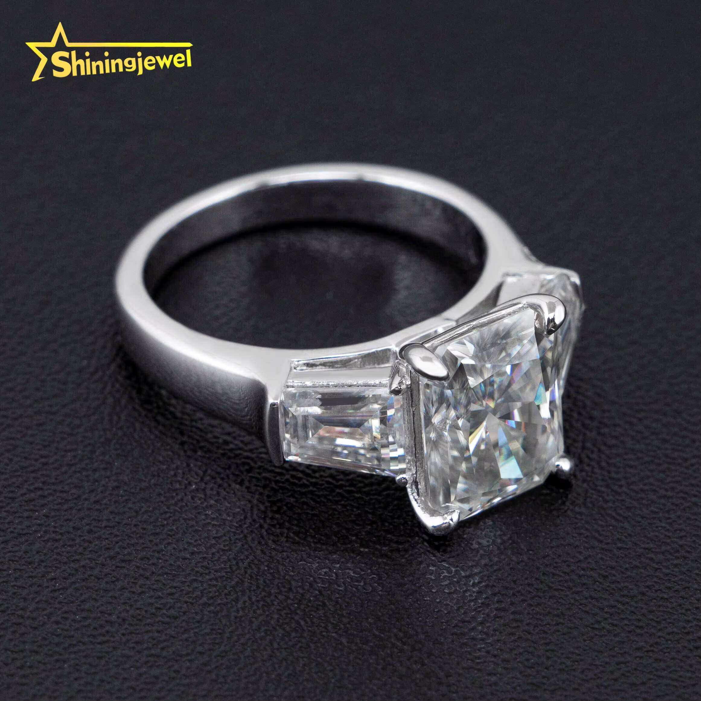 Fine Jewelry New Design 925 Sterling Silver Moissanite Ring Custom Iced Out Women Hip Hop Rings