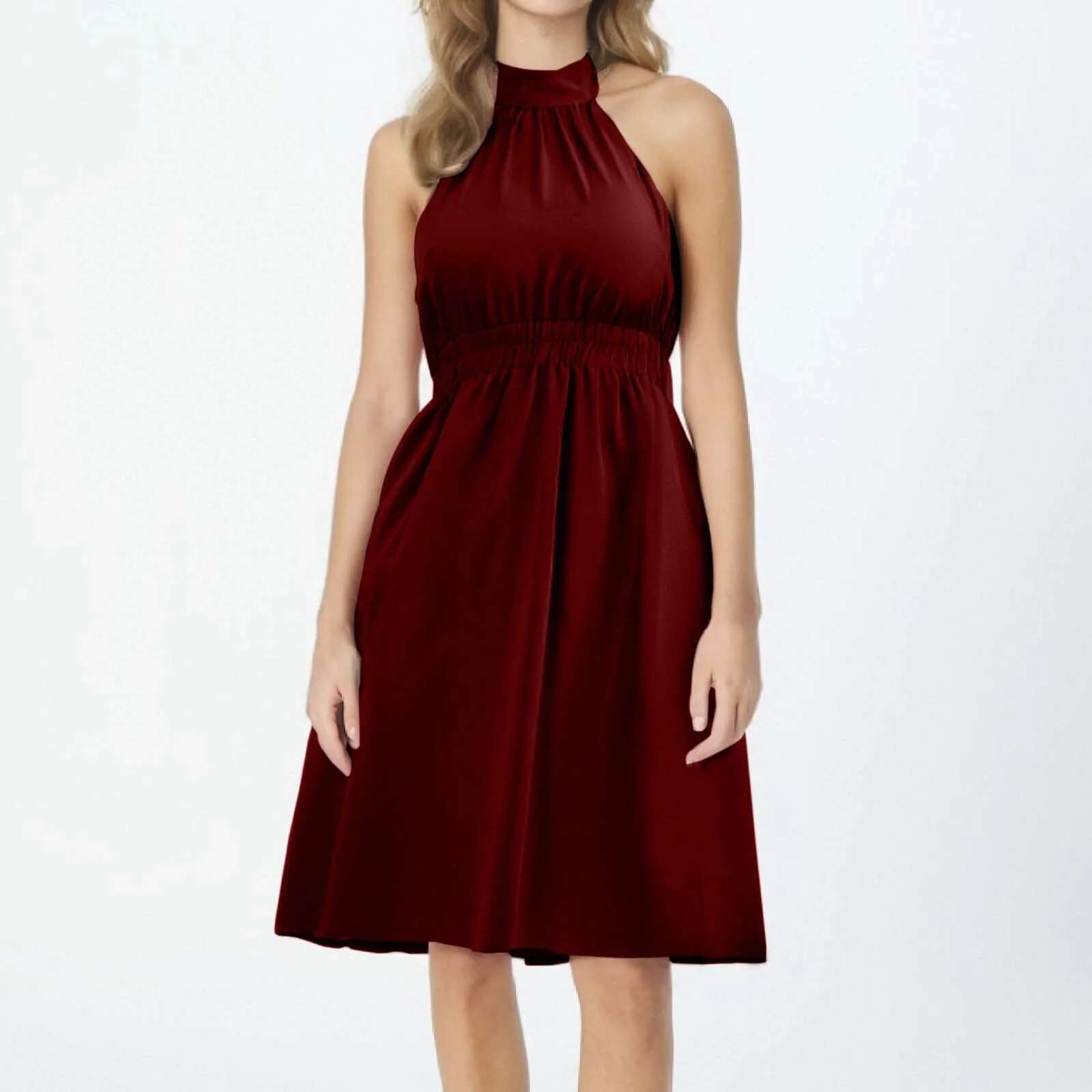 Dongdumaoyi Elegant Halter Neck Off Shoulder Dress Hollow Waist Sweet Y K Soft Vacation Style Fashion Holiday Vestidos