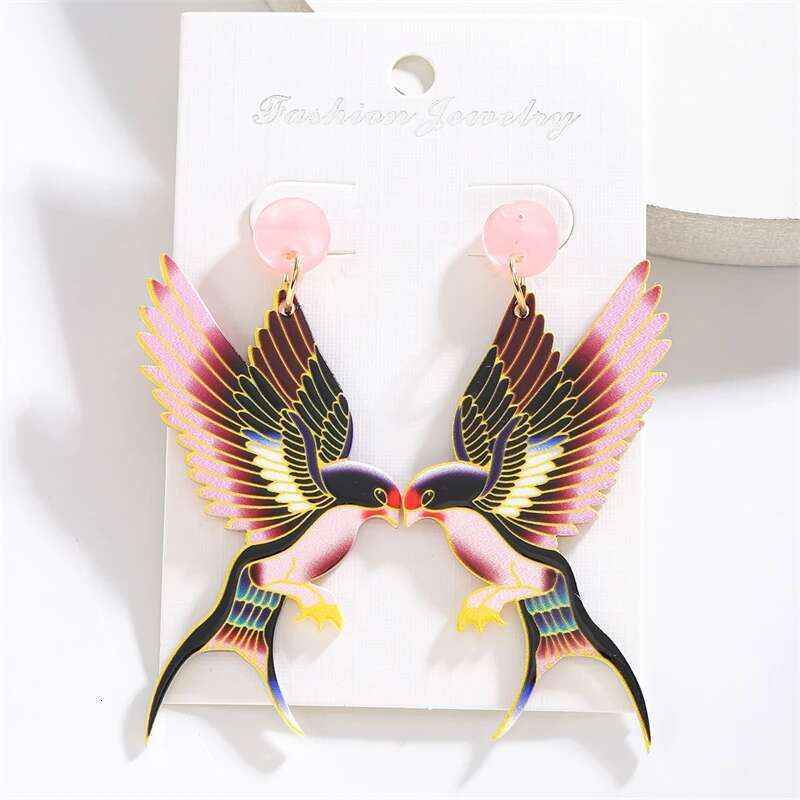Trendy Acrylic Bird Dangle Earrings For Women Long Swallow Designer Drop Earring Party Girls Gift Fashion Cute Ear Jewelry