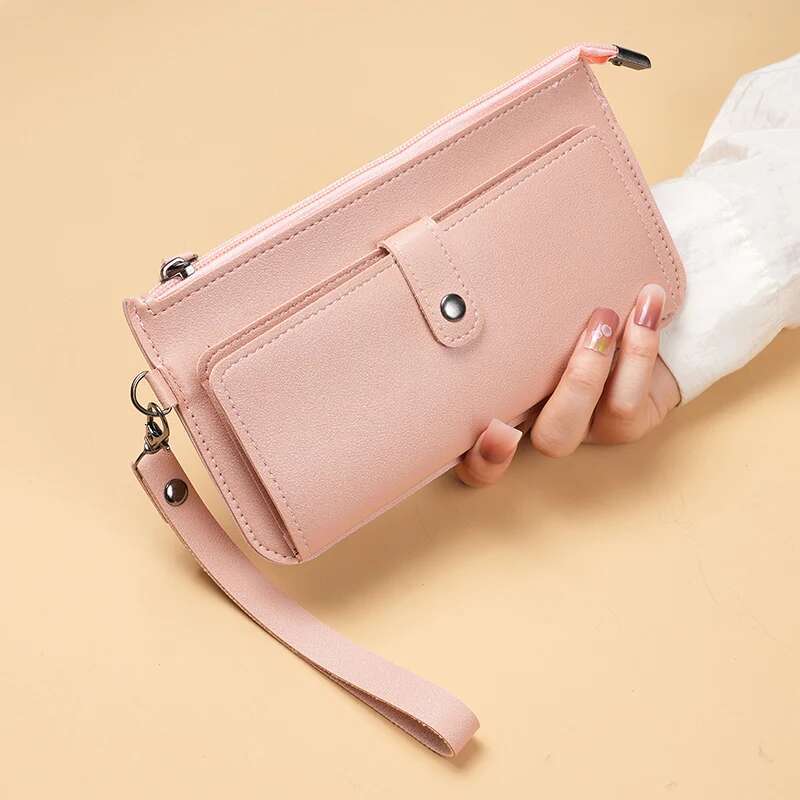 Factory Direct New Bag Women's Long Multi-Functional Multi-Card Clutch Buckle Zipper Student Wallet.