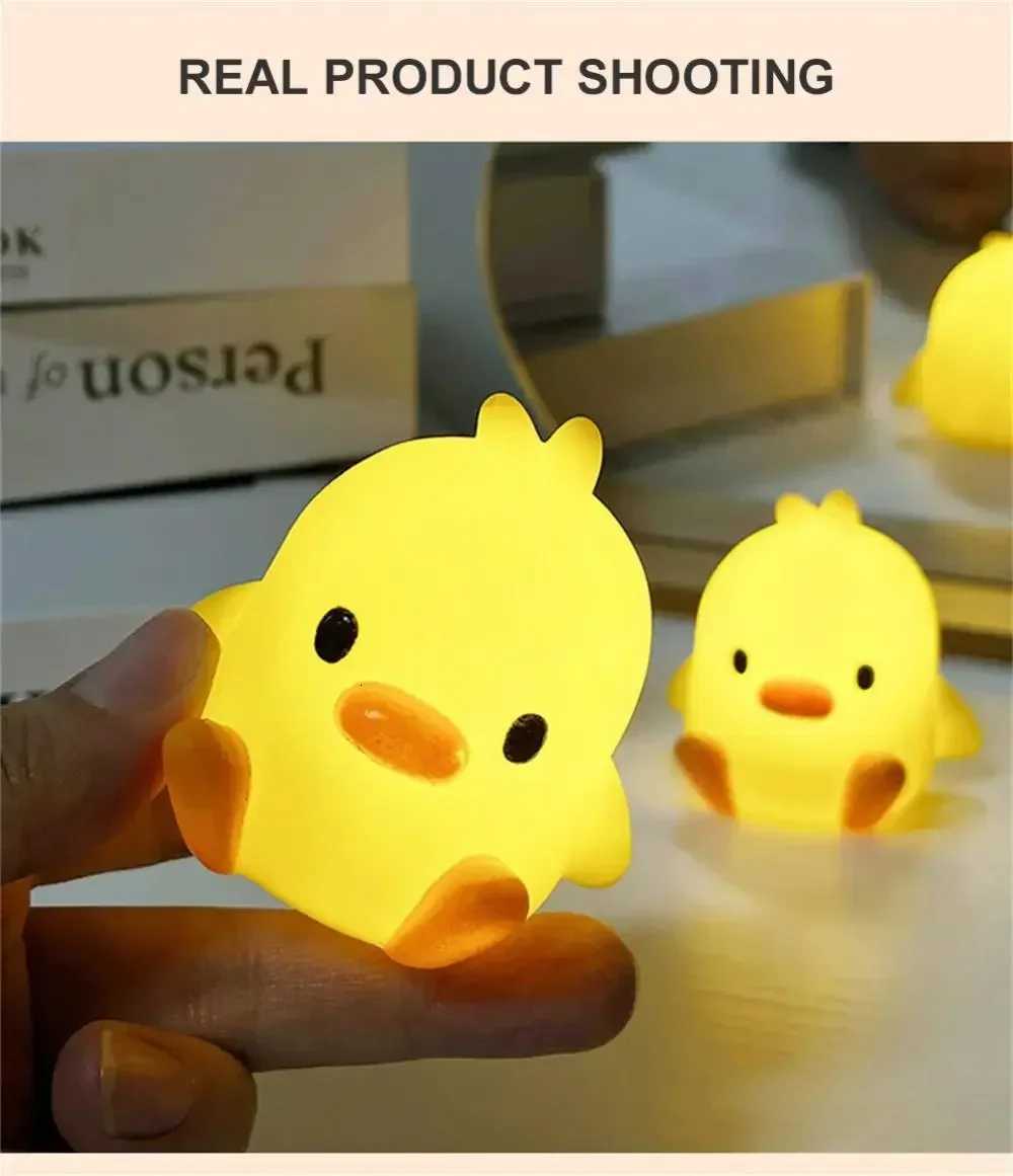 Creative LED Yellow Duck Desktop Desk Lamp with Soft Light and Atmosphere Bedroom Bedhead Night Light Mini Sleep LightM251125