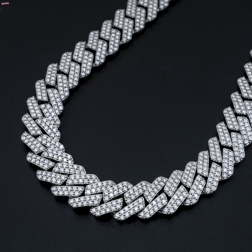 High Quality Diamond Cuban Link Chain Hip Hop Cuban Necklace Moissanite Chain Silver 925 10mm Cuban Chain for Man
