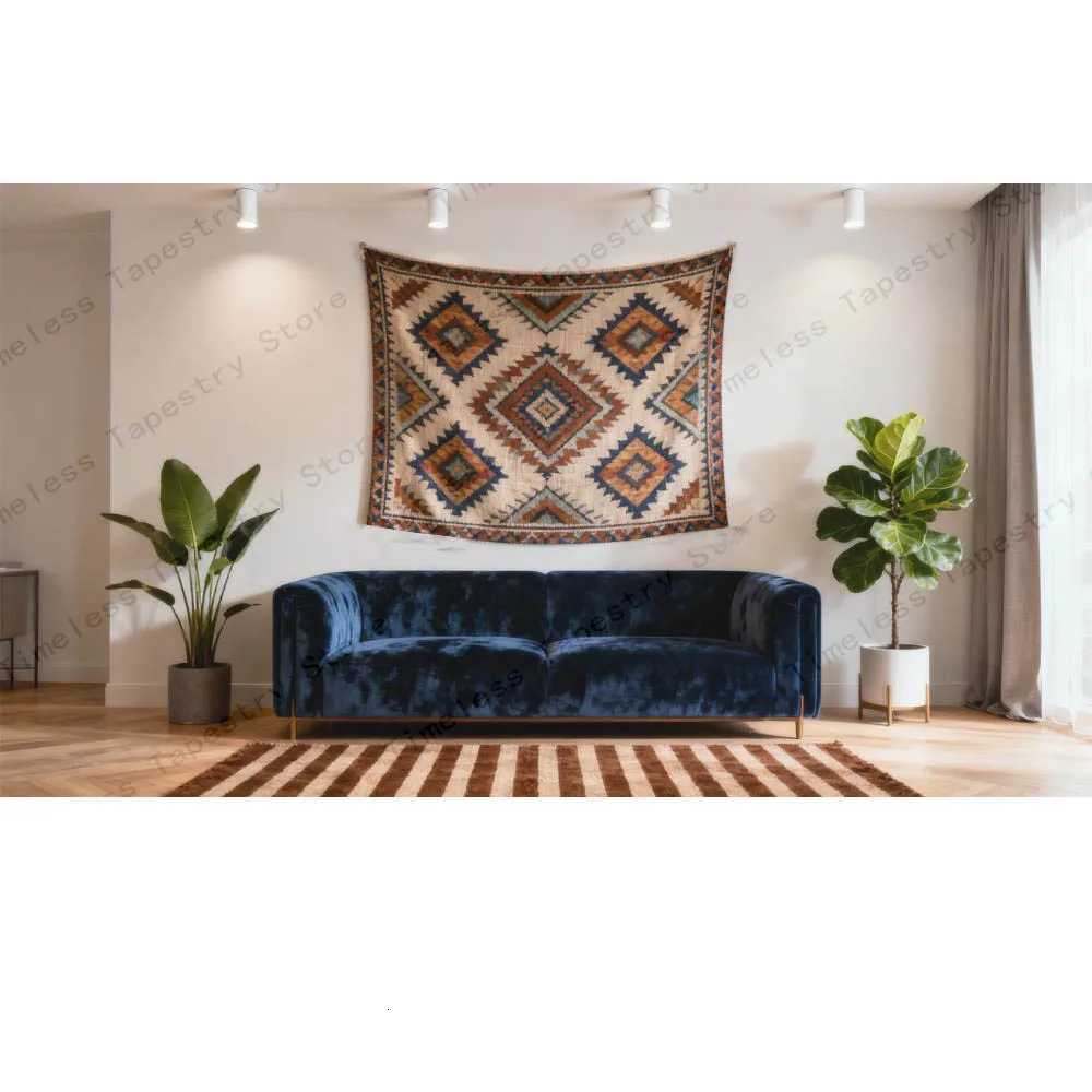 Comfortable Moroccan - Style Tapestry Perfect For Adding Luxurious Vibe To Autumn And Winter Season Home DecorM251125