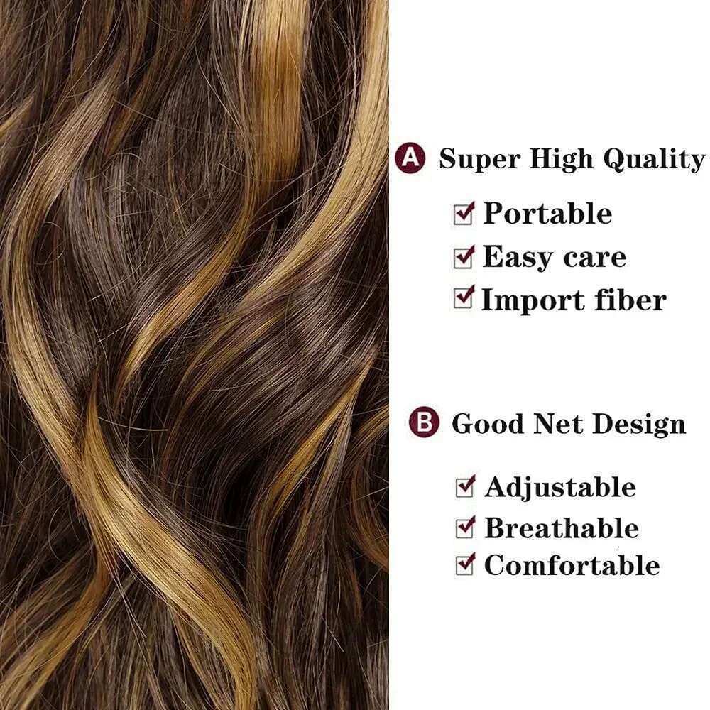 Glueless Ombre Highlight Synthetic Pre Plucked With Baby Hair Body Wave 13X4 HD Lace Front Wigs For Black Women