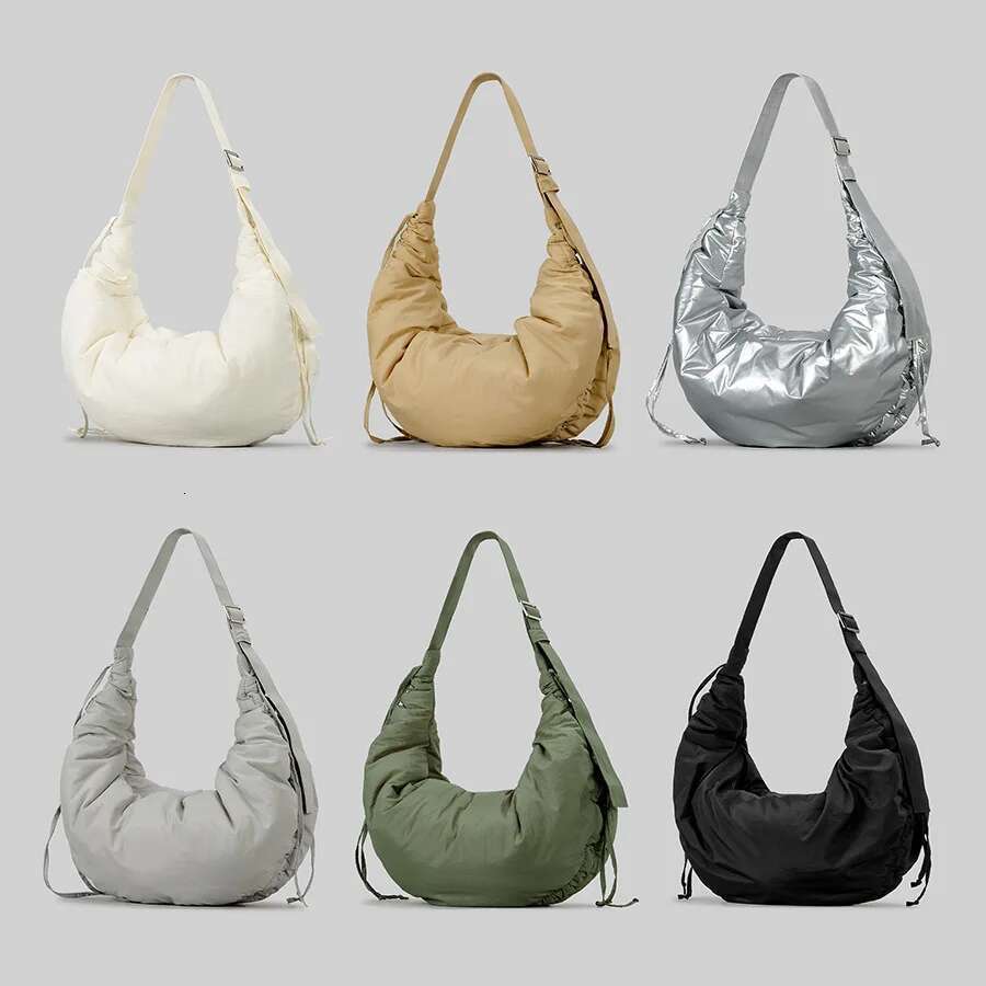 Designer Bag 2025 Fashion Ruched Half Moon Women Shoulder Bags Designer Nylon Hobos Crossbody Bag Casual Large Capacity Shipping Purses 2024 Luxury Ba