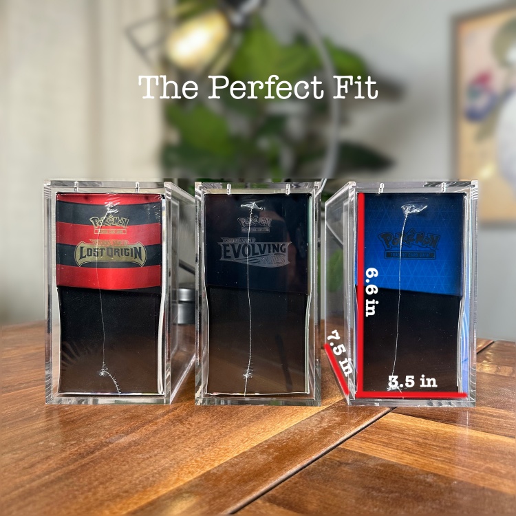 WACO PKMN Acrylic ETB Case Secure Magnetic Top Loading Clear Case - Elite Trainer Box Clear Display Case Compatible with ETB Display Box Storage Conta