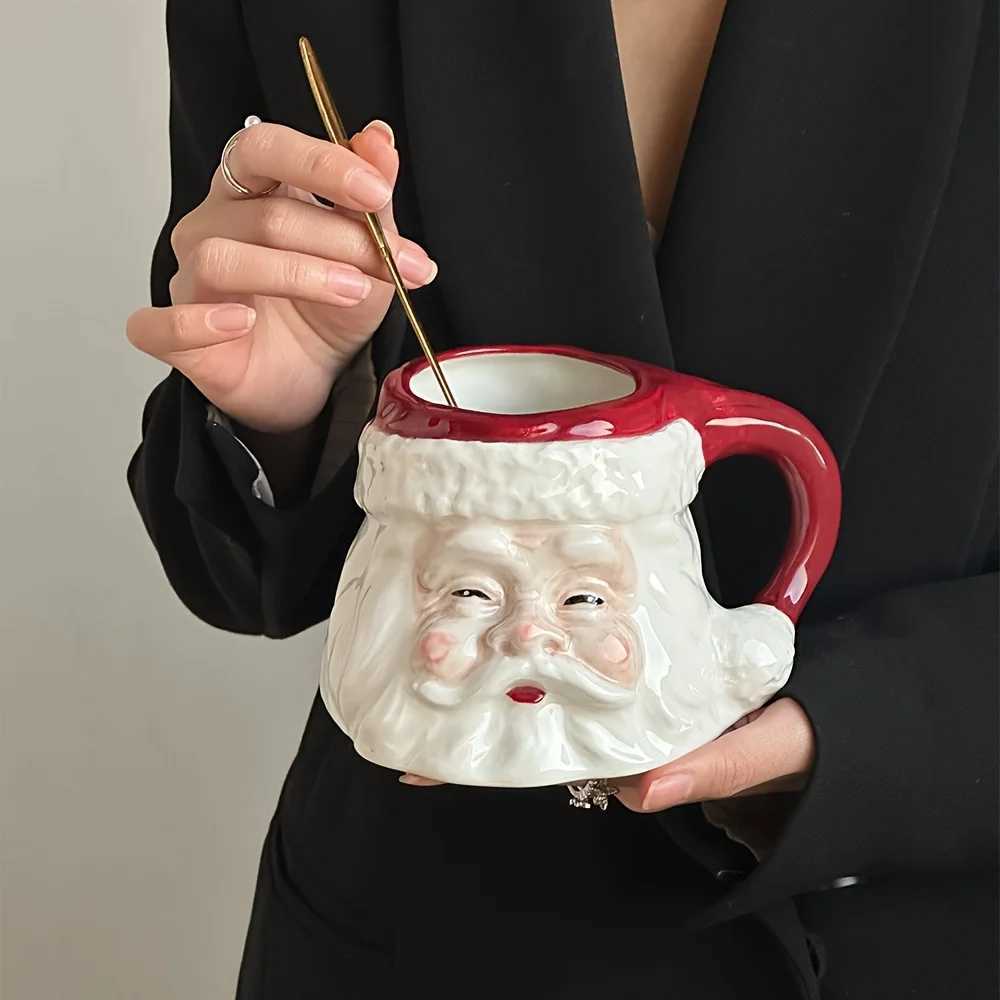 Santa Mug 500ml Insulated Cup for Coffee Soup 3D Santa Design Hand Wash Only Perfect Christmas Gift Y251125