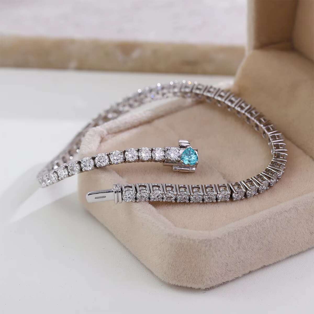 Custom 14K Solid Gold Lab Created Diamond Tennis Bracelets Round Brilliant Cut HPHT Lab Grown Diamond Tennis Chain