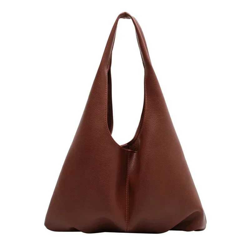 Large capacity womens handbag new fashion soft texture retro simple one shoulder student armpit handbag W250425