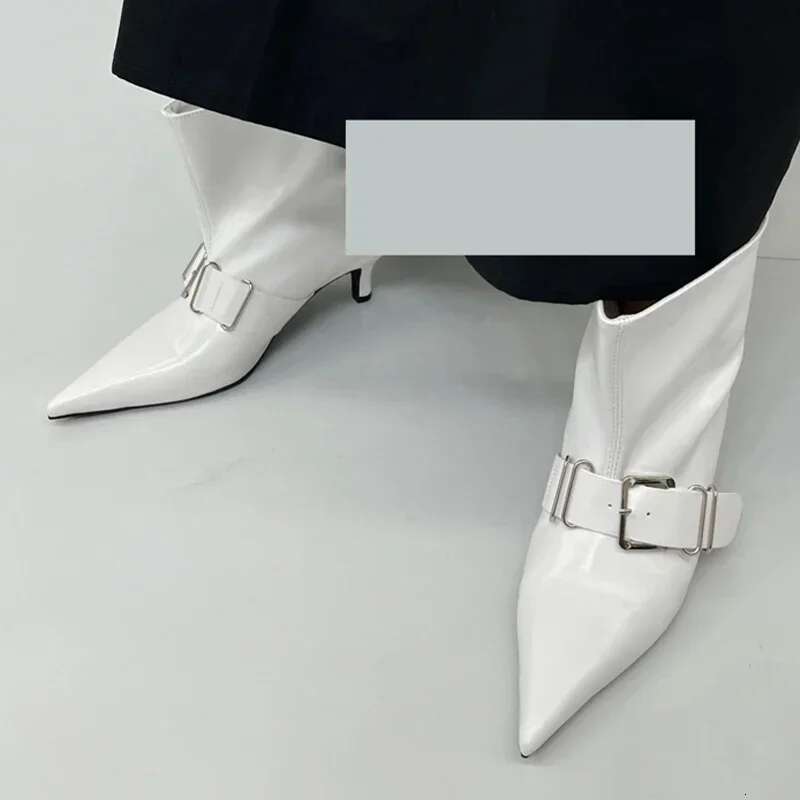 Pointed Toe Women Ankle Designer Fashion Heels Shoes New Sexy Gladiator Boots Pumps Goth Femme Zapatos