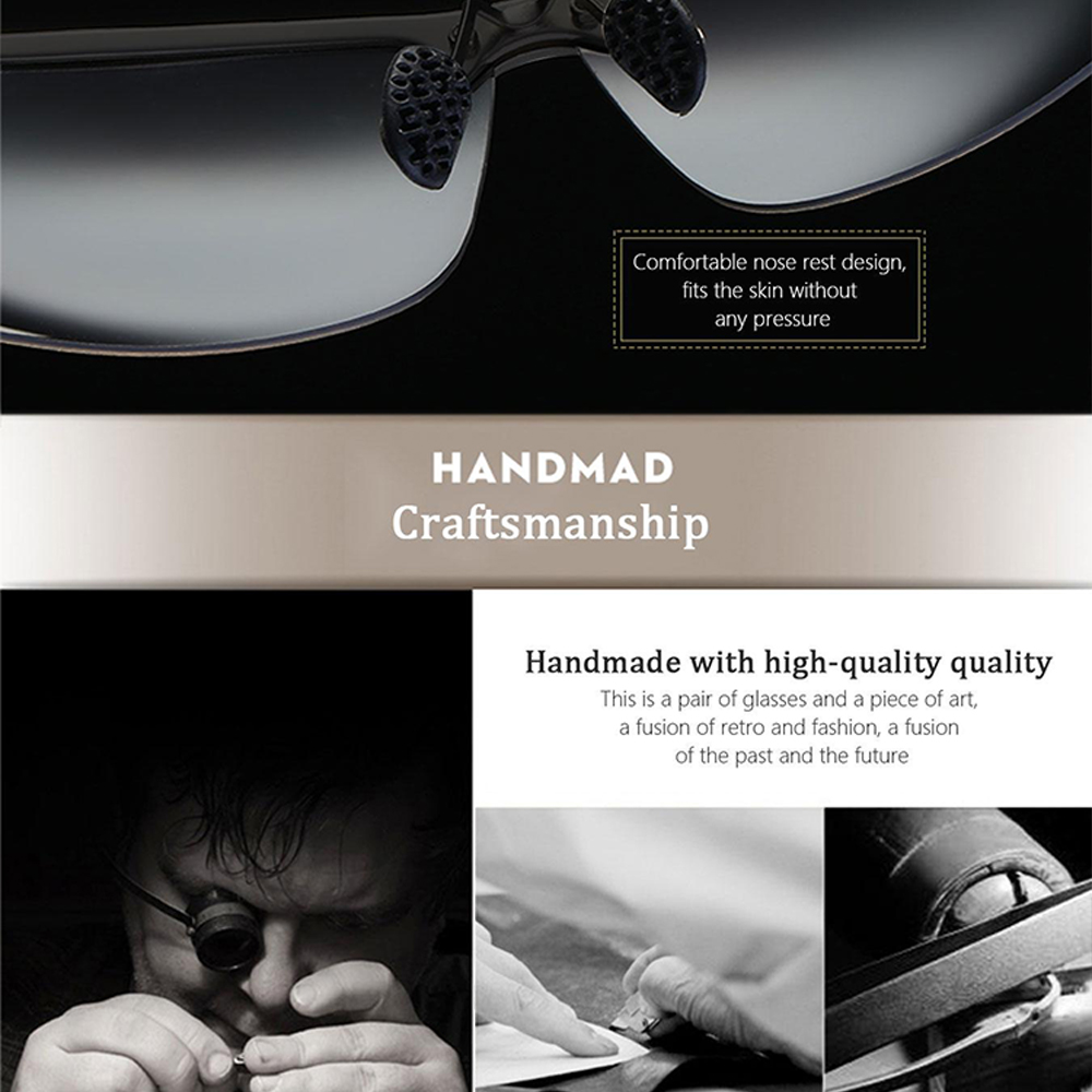 polarized photochromic driving z87 sunglasses for men women day and night safety glasses photochromic black frame black lenses