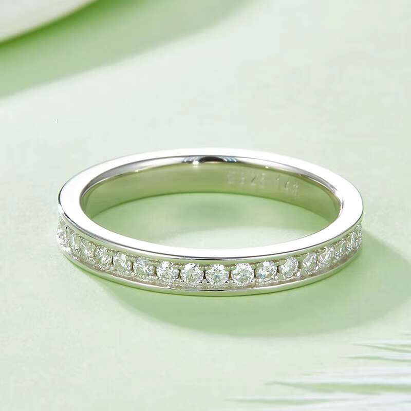 Eternity 1.5mm Row S Sier Plated in White Gold Top Quality Moissanite Dia Ring for Women