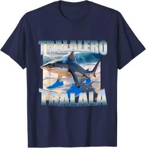 Tralalero Tralala Bootleg Brainrot Italian Brainrot meme T-shirt interesting shark design graphic clothing short sleeved shirt Blouses Novelty W250425