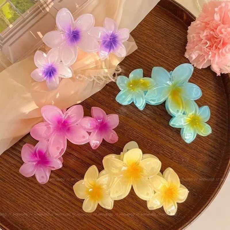 Candy colors large flower hair clip is suitable for womens elegant and tempting shark clip fashion girls hair clawsT250425