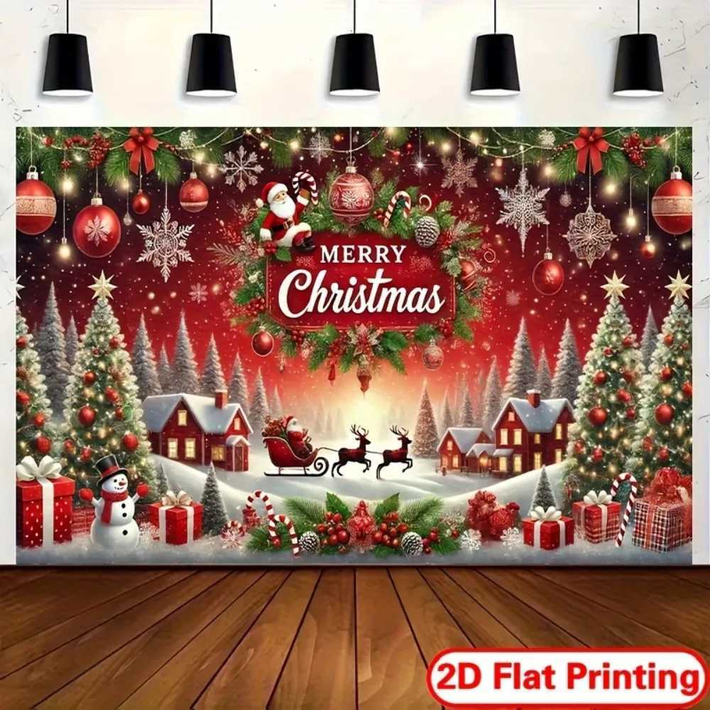 VIKAMA 2D Flat-Printed Christmas Banner Ideal for holiday parties photo booth decorations and Christmas festive suppliesM251125