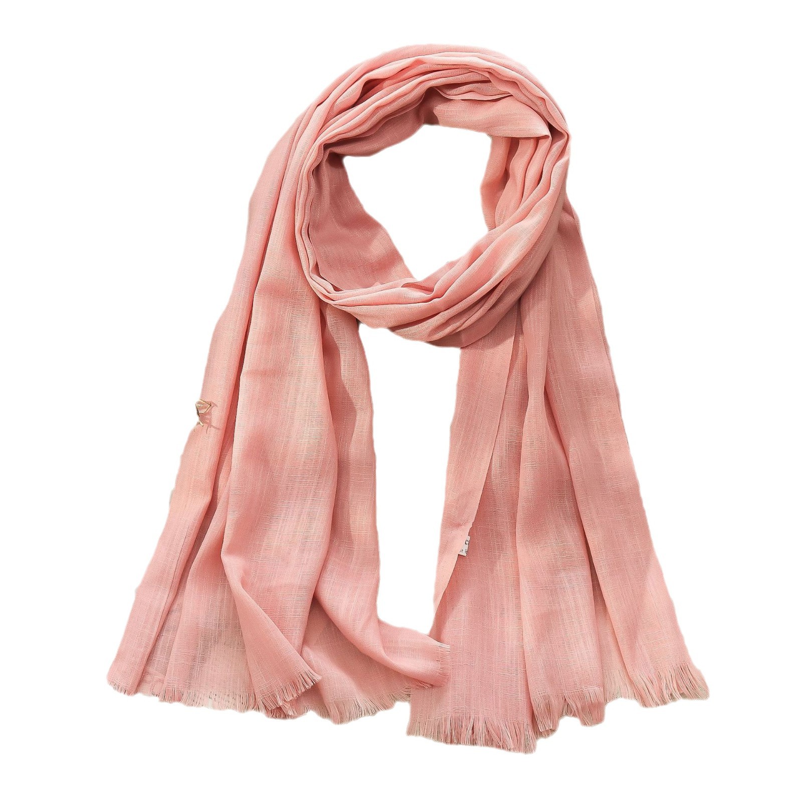 K513 Solid color bamboo cotton scarf New autumn and winter two-end detachable single color medium-length scarf Women's shawl wholesale