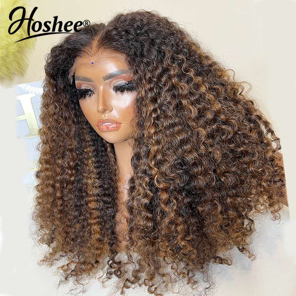 Latina Dark Brown Colored 13X4 Wigs For Black Women Glueless Bouncy Curly 4X4 Pre-Cut Lace Wig Human Hair Remy
