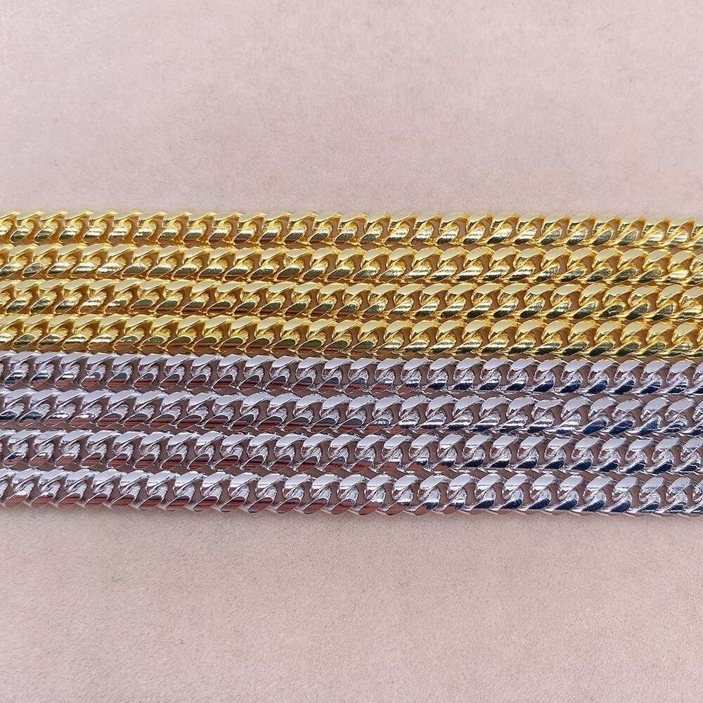 2025 New European and American trendy hip-hop Cuban necklace