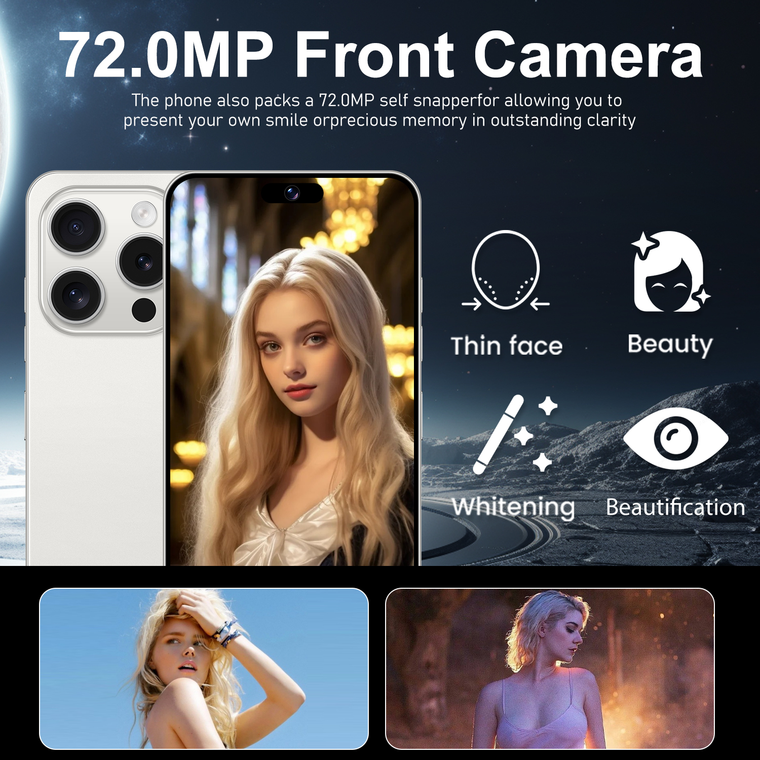 I15 Pro Max Android Smartphone 7.6-inch HD Screen Android 14 ,Snapdragon 8 Gen 3 CPU,12GB Ram+512GB Rom,5G Dual-Sim Phones,72MP+108MP Camera Pixels,78