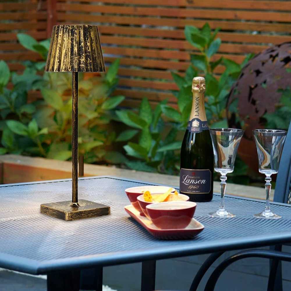 Cordless LED Desk Lamp Touch Control Wireless Table Lamps USB Rechargeable 3 Color Stepless Dimming Atmosphere LightsM251125