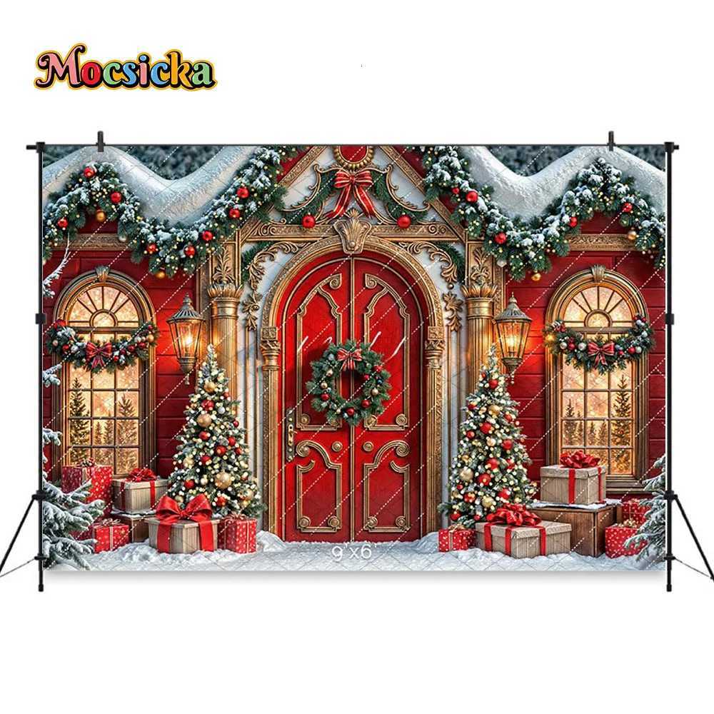 Mocsicka Christmas Santas Regal Workshop Background Photography Xmas Wonderland Archway Snowy Landscape Backdrop Winter StudioM251125