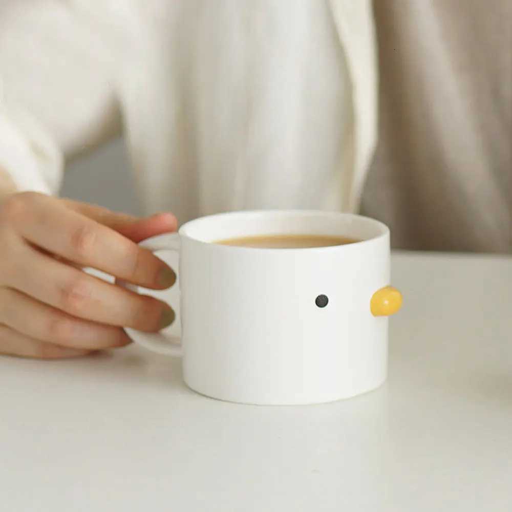 400ml Ceramic Coffee Mug Cute Chick Breakfast Cup Milk Juice Handgrip Office Water Cup Kitchen Party Drinkware Microwave Safe Y251125