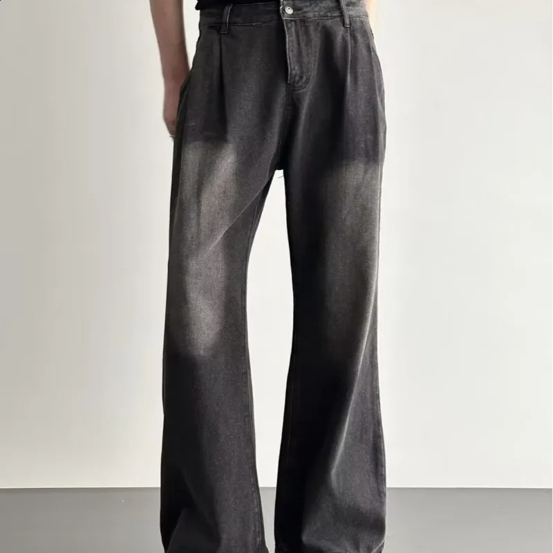 Womens high waisted straight leg jeans loose denim wide pants khaki retro blue light gray white Trouser 250417