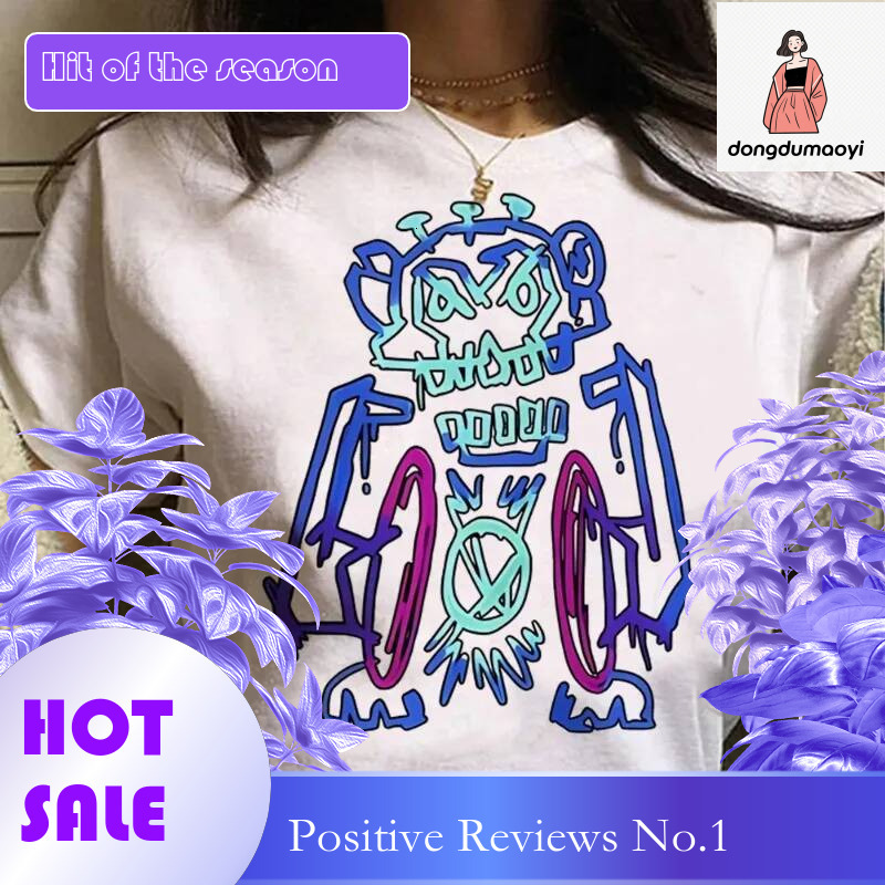 Dongdumaoyi Jinx Arcane Monkey T Shirt Anime Role Play Grunge Aesthetic Short Sleeve Cartoon Printed Summer Retro Fashion Streetwear