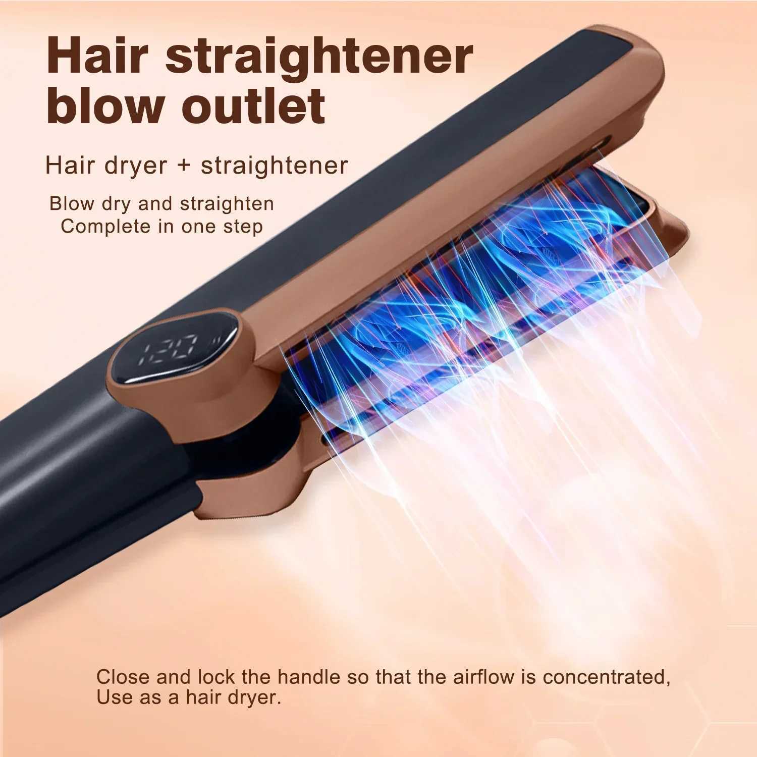 2-in-1 Curling Straightener 106000 RPM Dry Air Negative Ion Portable Wet Dry Straightener M250425