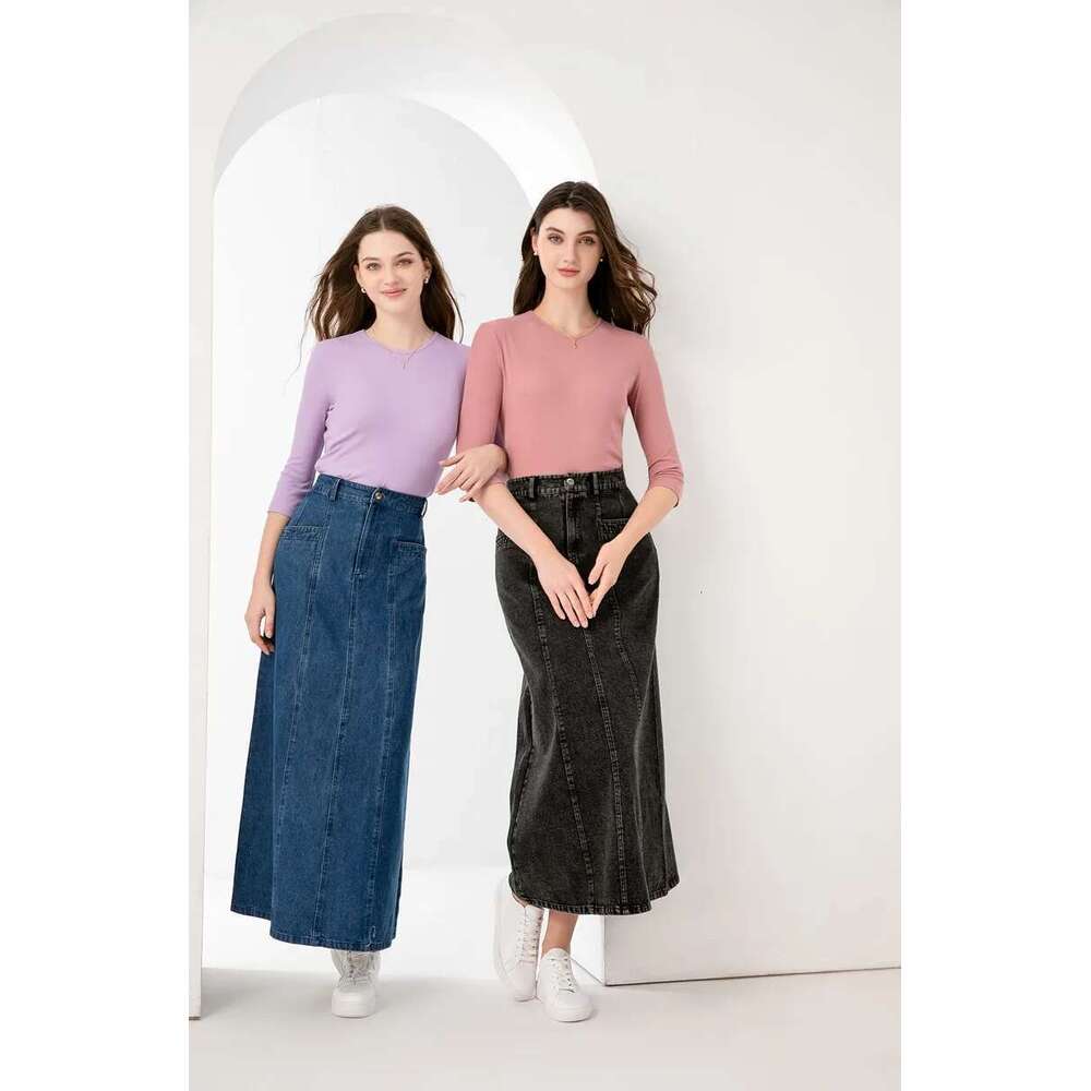 AS AW 2024 Spring Summer Maxi Denim Skirt For Woman Clothing No Any Stretch (Ship Out In 24 Hours)