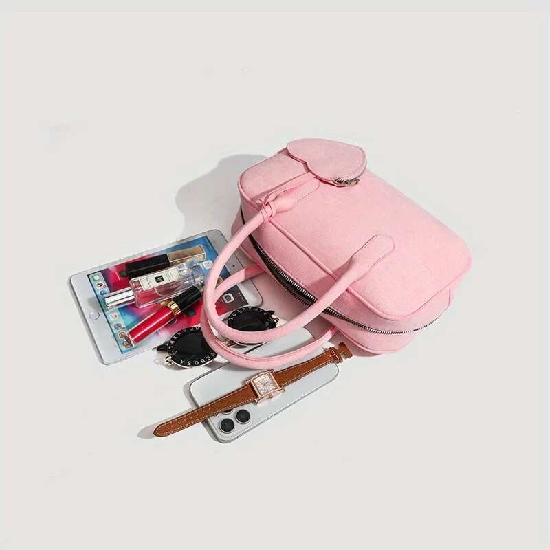 Designer Bag JIOMAY Solid Color Heart-Shaped Women's Handbag Sweet Style Boston Lightweight Bowling Travel Bag