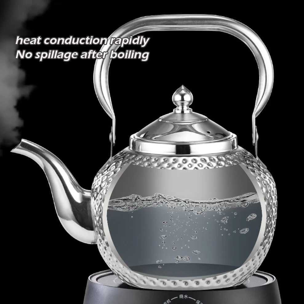 Hammer texture stainless steel teapot hight-capacity boiling water pot with tea strainer Restaurant induction cooker teakettle C251125