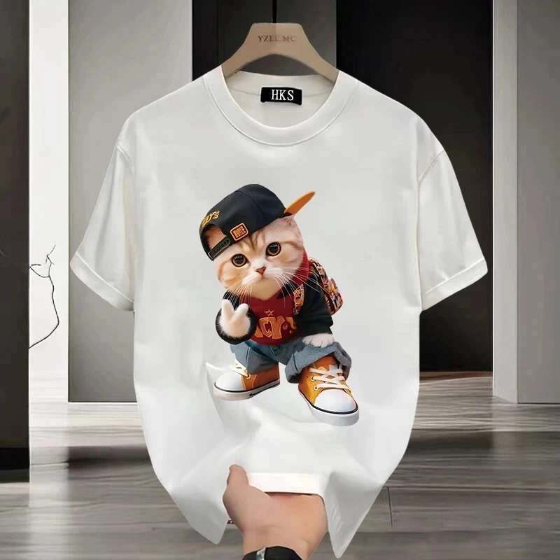 Dongdumaoyi Hong Kong Style Plus Size Short Sleeved T Shirt Female Hundred Gangster Handsome Tops Positive Round Neck