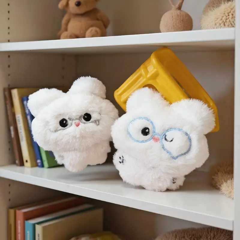 Adorable Spectacled Rabbit Plush Keychain Soft Stuffed Toy Doll Car Keyring Backpack Decoration Child PresentXJ251125