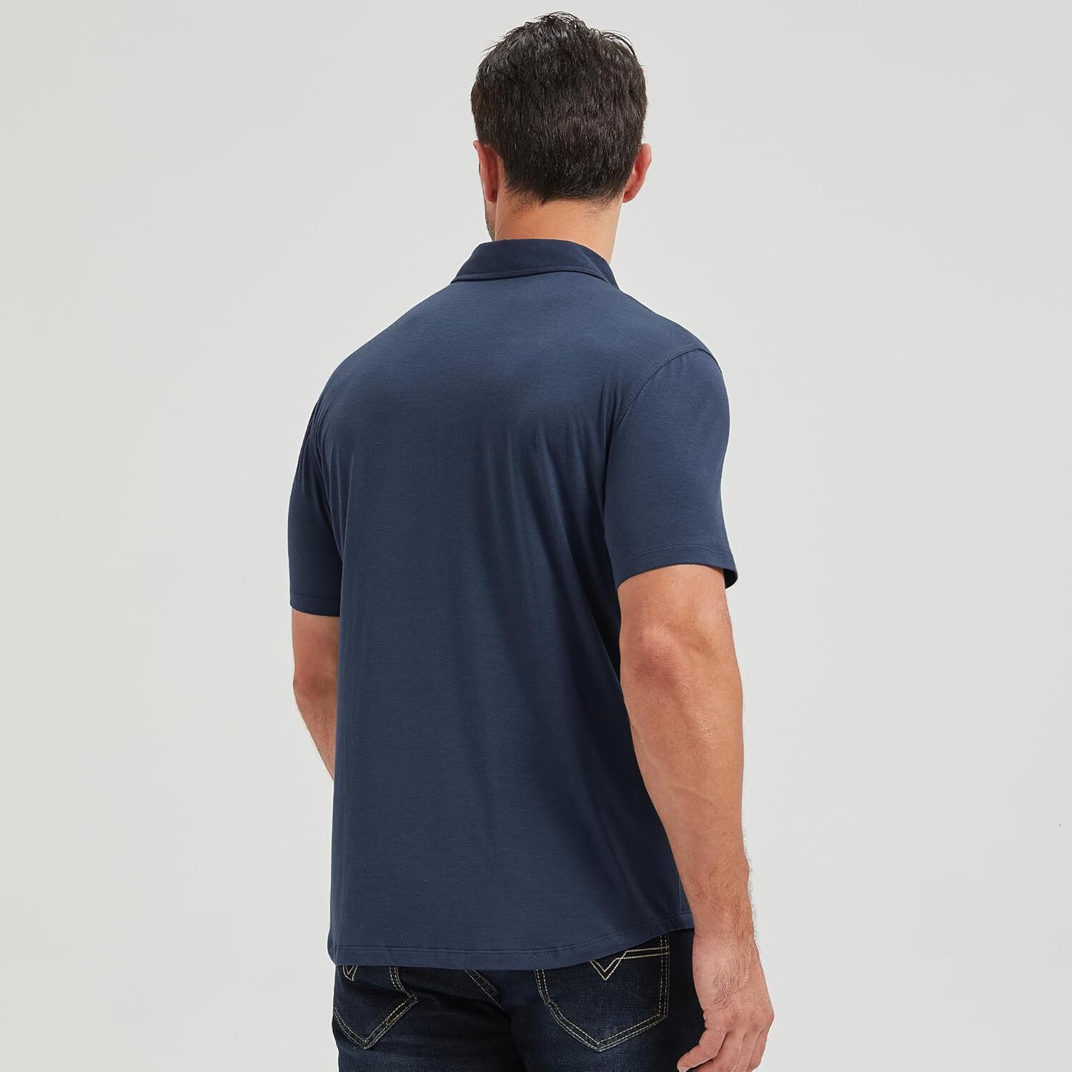 Mens Polo shirt Mens Lightweight Bamboo Curved Hem Casual Collared Golf Shirt Casual tops summer clothes Short sleeve