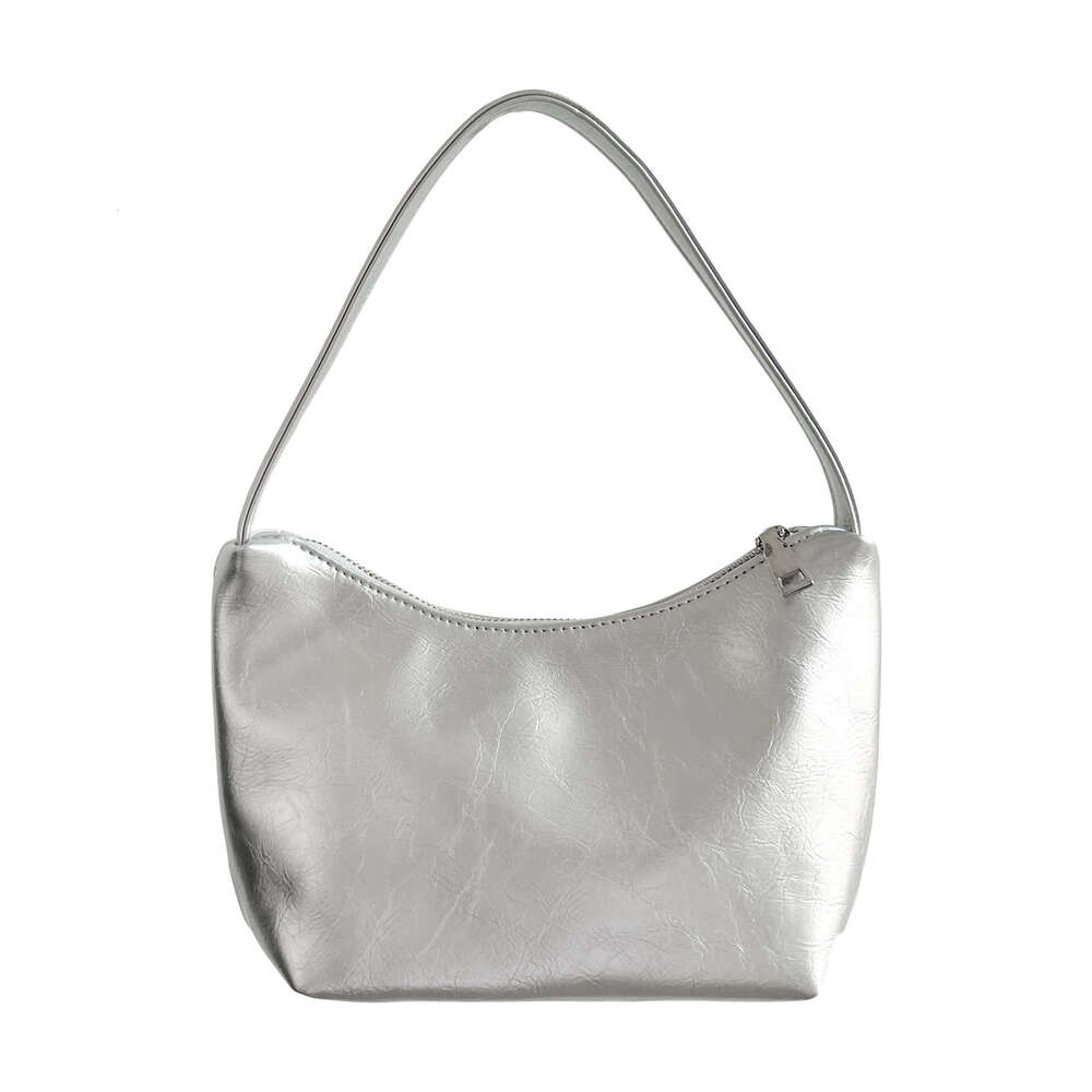 Korean sier commuting style armpit women's simple fashionable handbag, high-end sense, niche and one shoulder dumpling bag, 2025 temperament vers