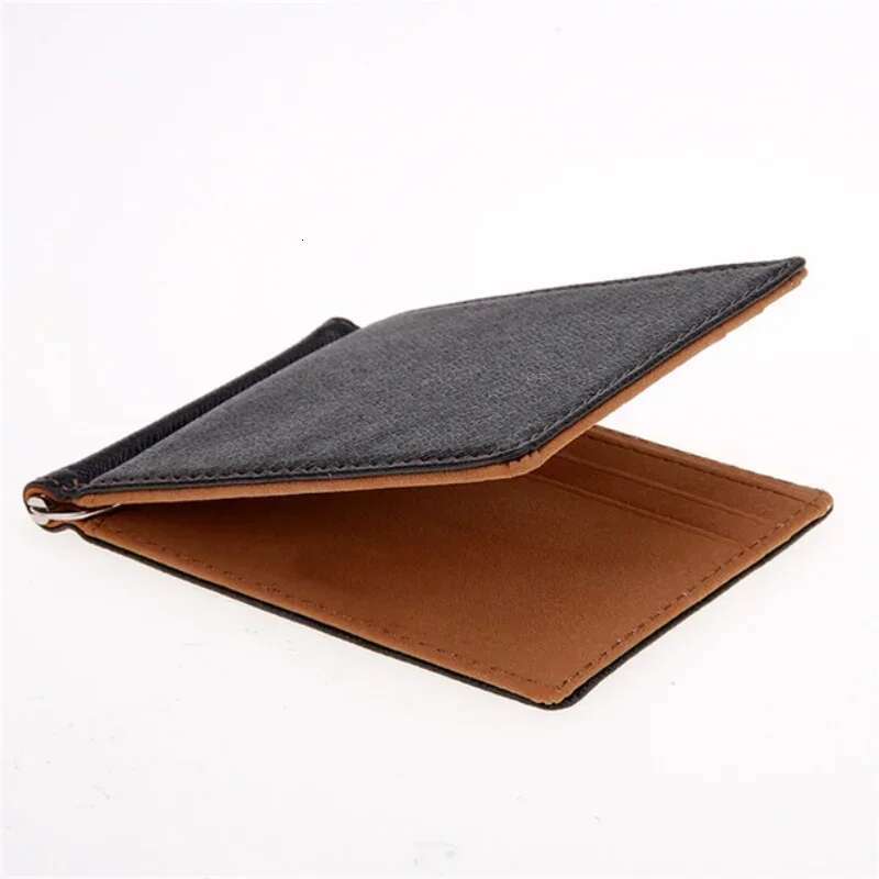 New Solid Color Small Short Skin Wallets PU Leather Money Clips Sollid Thin Wallet Men Purses 4 Colors