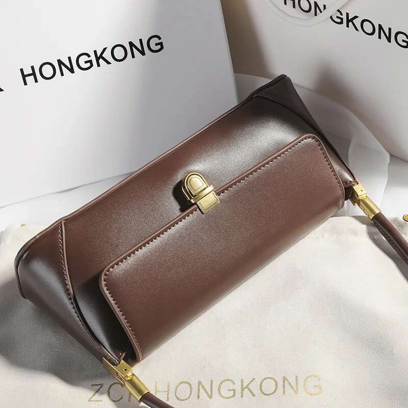 Armpit Retro Niche Design High-End Solid Color One-Shoulder Portable Genuine Leather Women's Bag Spring And Summer Versatile