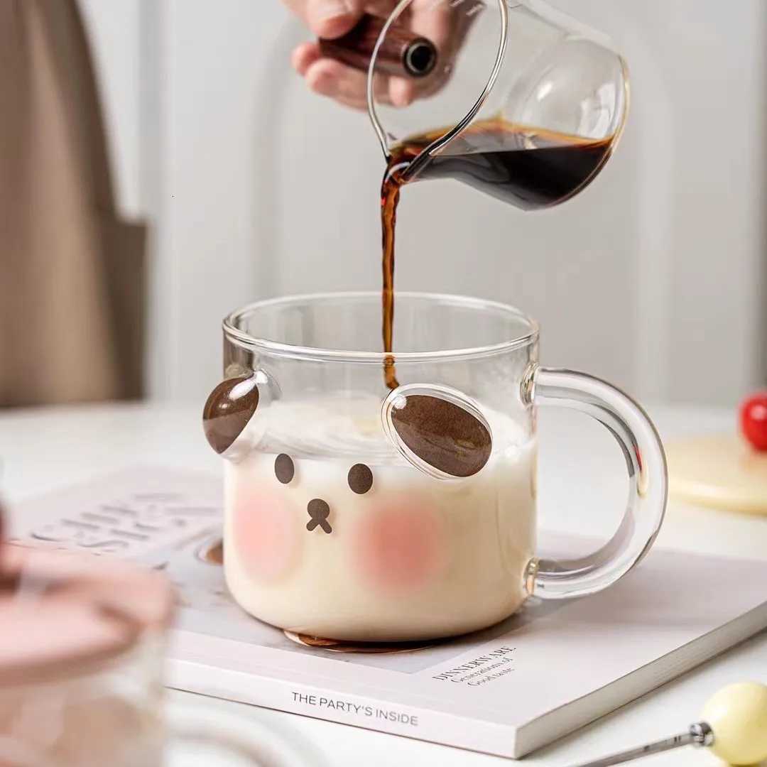 Hand-painted Cup Cartoon Animal Tumbler Office Coffee Mug Milk Breakfast Tumbler Girls Kawaii Water Tumbler Couples Tumbler Y251125