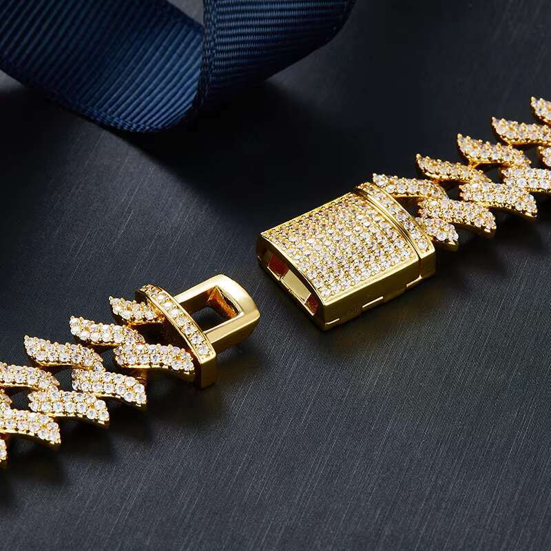 Hot Selling 925 Silver Necklace VVS Moissanite Diamond 6mm 8mm 10mm Two Rows Iced Hip Hop Pass Diamond Tester Cuban Link Chain
