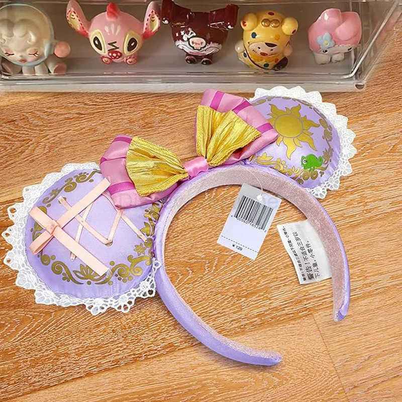 Disney Mickey Mouse Ear Strap 2025 Cinderella Long Hair Princess Bow Minnie Ear Strap Adult Children Holiday Hair X250425